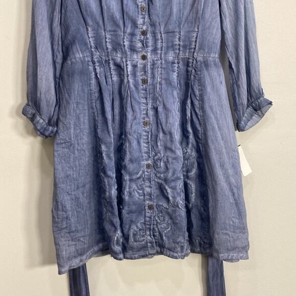 Saga Blouse Lightweight Cotton Silk Boho Beachy Size 0 - Picture 4 of 11